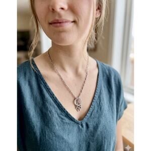 Women’s Sterling Silver Link Chain & Floating Honesty Charm Necklace W/Dangle